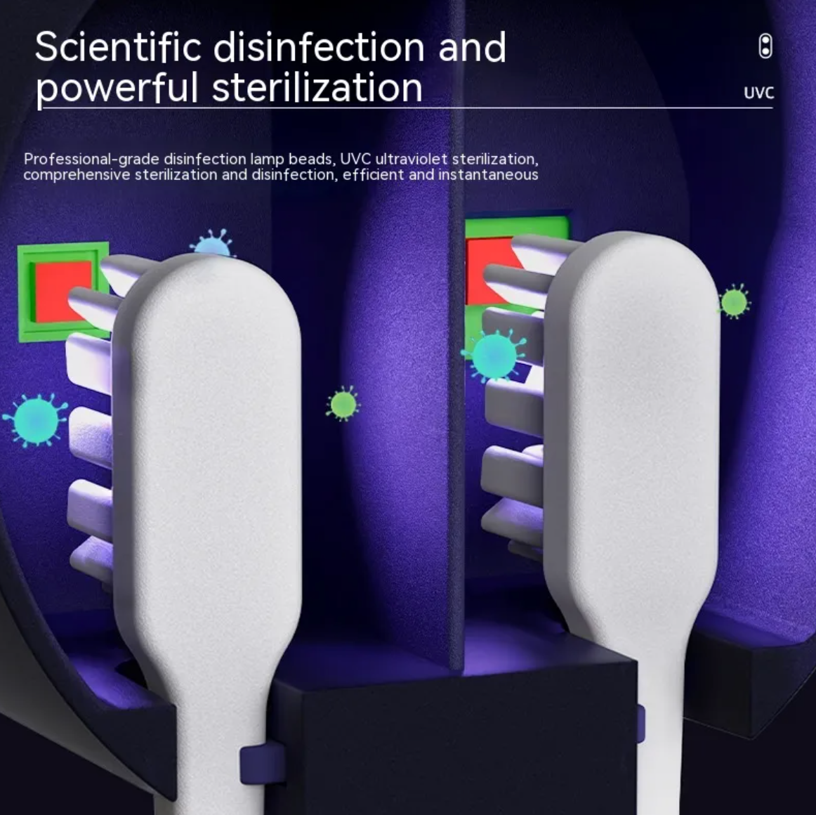 Desinfectante portátil de Cepillo de Dientes UV -> Portable UV Toothbrush Sanitizer
