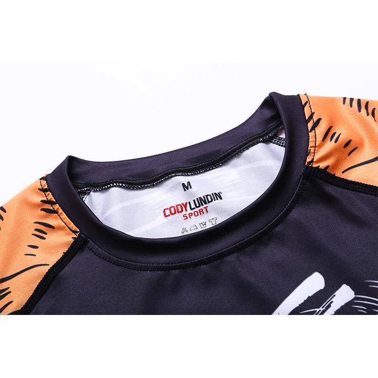 Wholesale Custom MMA Compression Shirts - Full Sublimation Printed No Gi BJJ Rash Guards - Moisture Wicking Fightwear -> Camisetas de compresión MMA personalizadas al por mayor – Camisetas de compresión (rash guards) para BJJ kimono con impresión