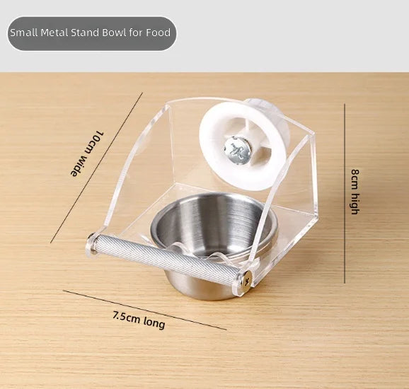 Parrot Stainless Steel Eco-friendly Waterproof Food Box High Color Value Sun Peony Xuan Feng B Hanging Basin Feeder