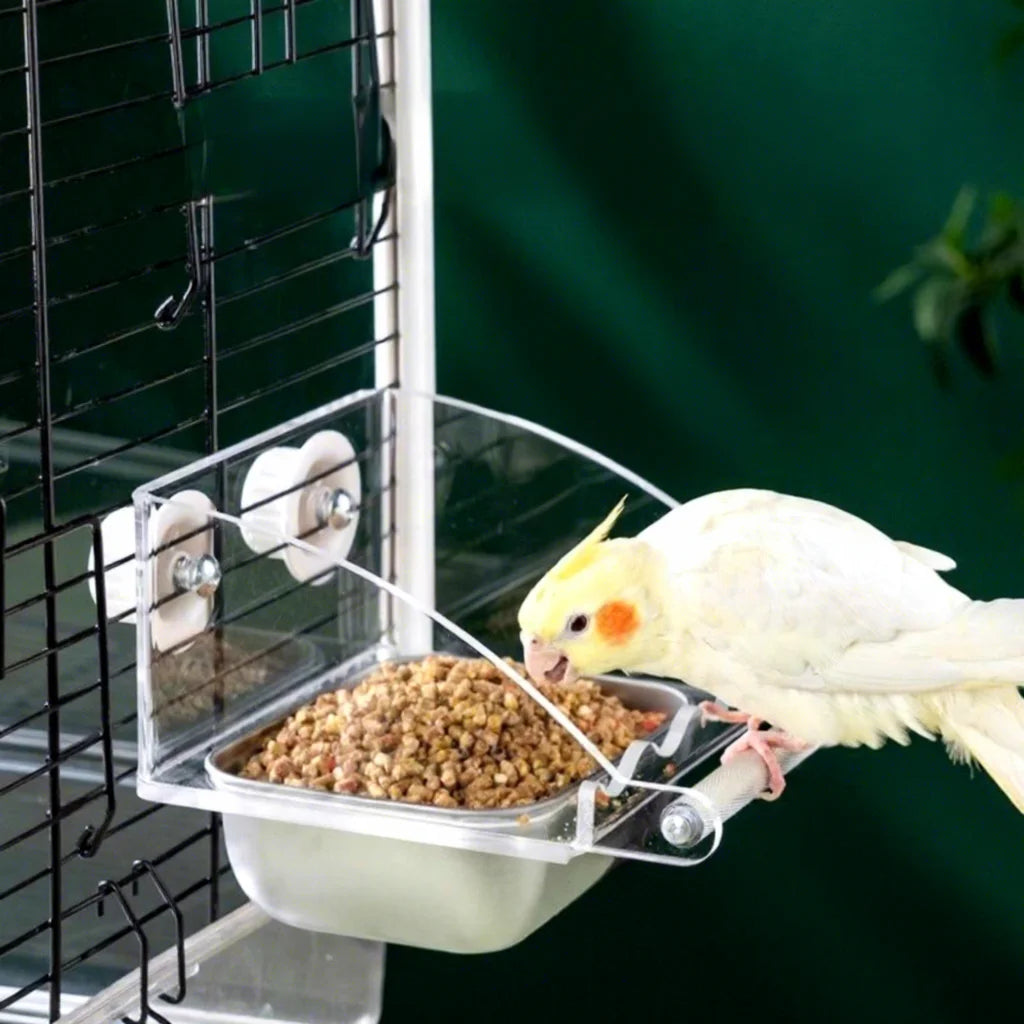 Parrot Stainless Steel Eco-friendly Waterproof Food Box High Color Value Sun Peony Xuan Feng B Hanging Basin Feeder