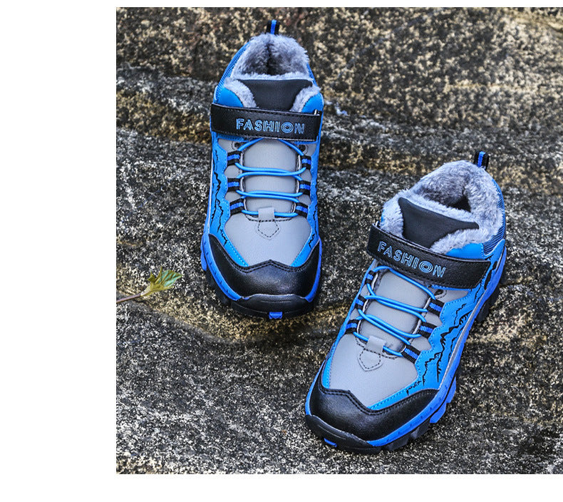 Cross-border plus size winter new round head high-top youth sports leisure fashion cotton snow outdoor hiking shoes