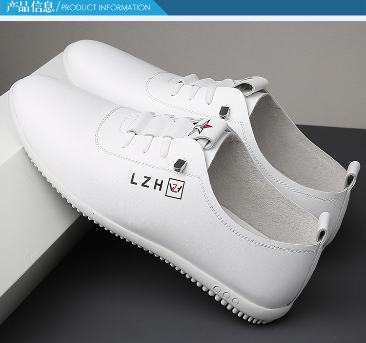 Summer Slip-on Breathable White Shoes Men's All-match Casual Soft Bottom Driving Shoes Lightweight Bean Shoes Soft Top Men's Shoes