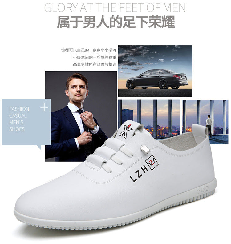 Summer Slip-on Breathable White Shoes Men's All-match Casual Soft Bottom Driving Shoes Lightweight Bean Shoes Soft Top Men's Shoes