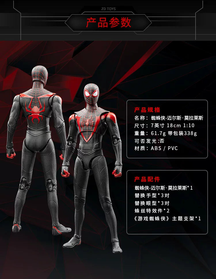 Juego de PS4 de la serie Spider-Man de ZD TOY, traje anti-Ock de Spider-Man, traje Velocity de Spider-Man, traje 2099 de Spider-Man, Miles Morales COLLECTION