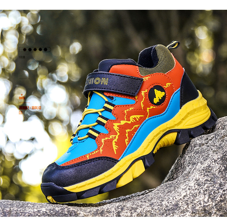 Cross-border plus size winter new round head high-top youth sports leisure fashion cotton snow outdoor hiking shoes