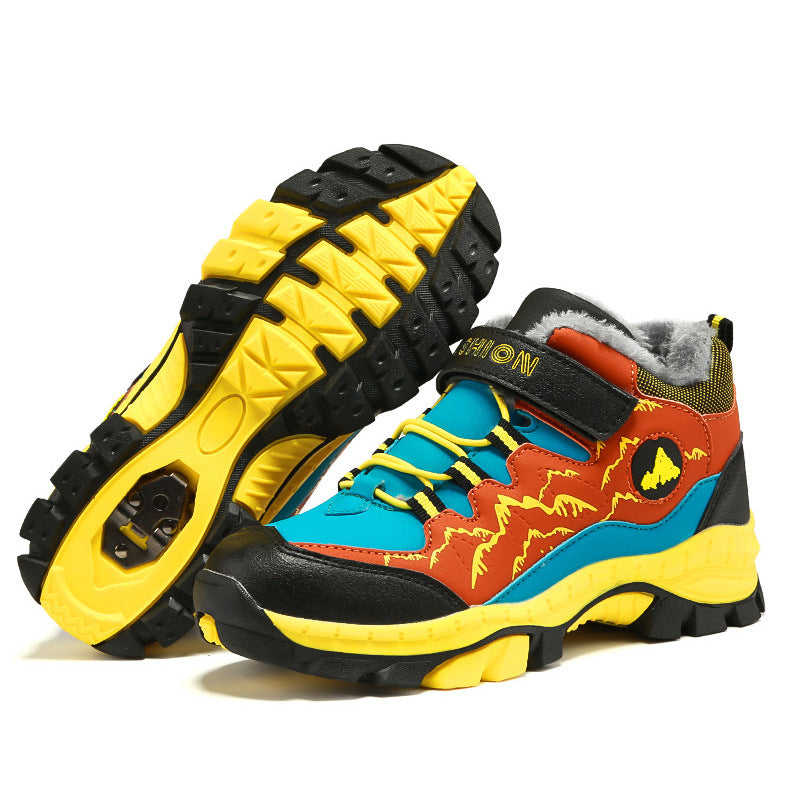 Cross-border plus size winter new round head high-top youth sports leisure fashion cotton snow outdoor hiking shoes