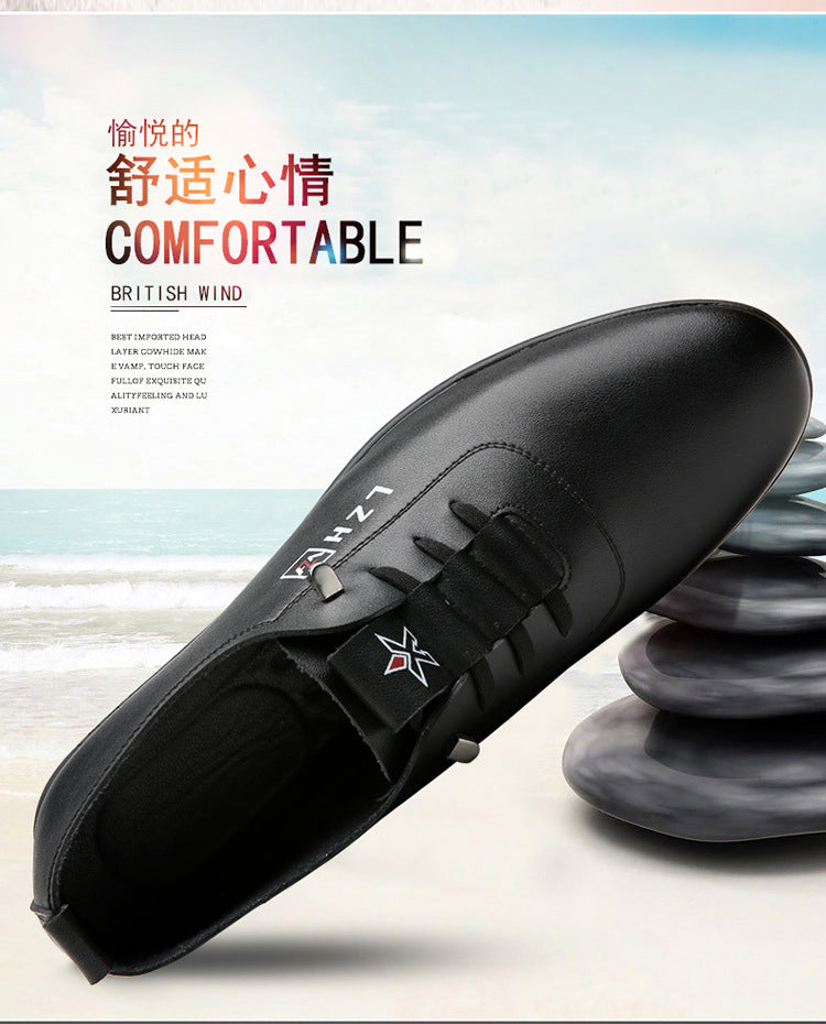 Summer Slip-on Breathable White Shoes Men's All-match Casual Soft Bottom Driving Shoes Lightweight Bean Shoes Soft Top Men's Shoes