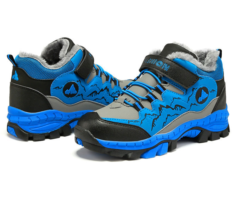 Cross-border plus size winter new round head high-top youth sports leisure fashion cotton snow outdoor hiking shoes