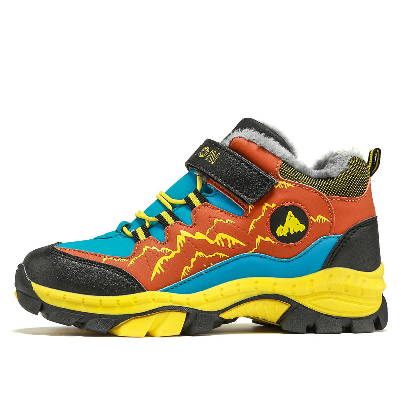 Cross-border plus size winter new round head high-top youth sports leisure fashion cotton snow outdoor hiking shoes