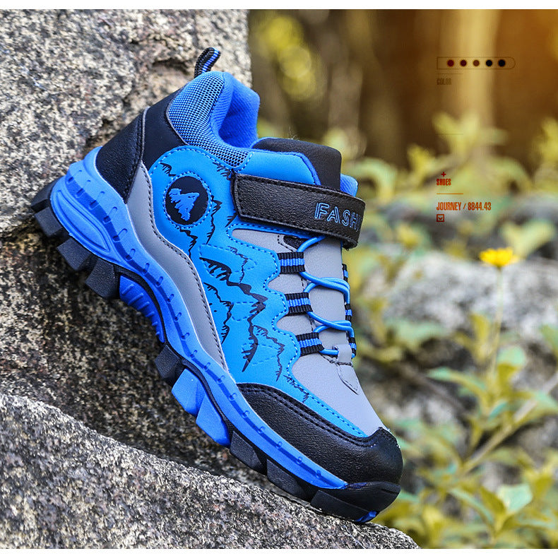 Cross-border plus size winter new round head high-top youth sports leisure fashion cotton snow outdoor hiking shoes