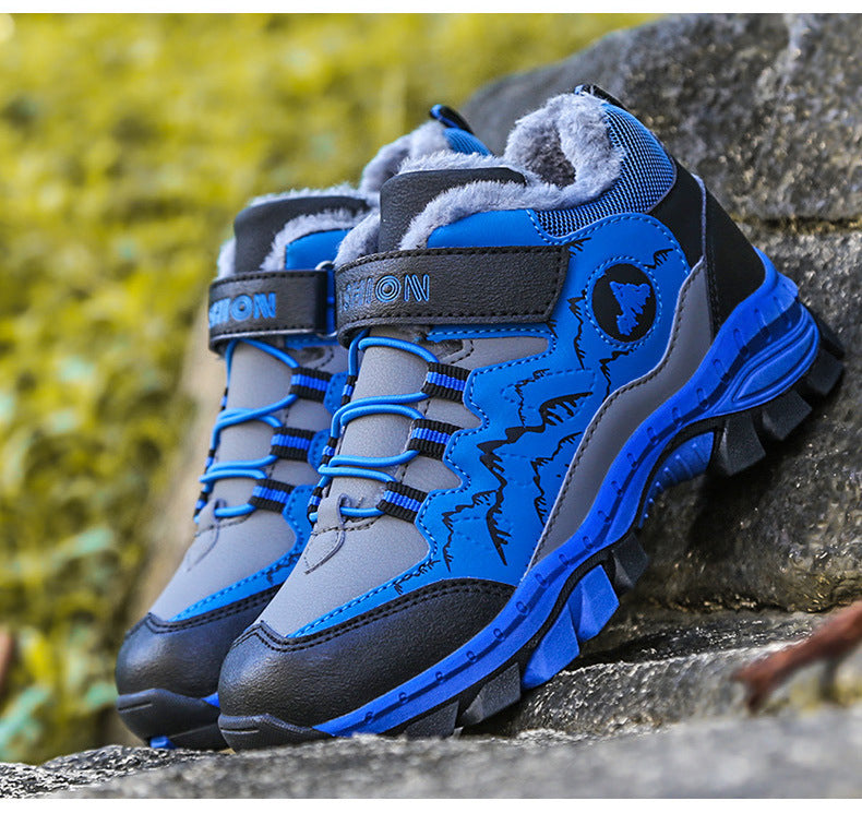 Cross-border plus size winter new round head high-top youth sports leisure fashion cotton snow outdoor hiking shoes