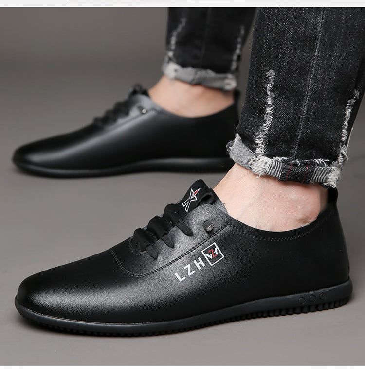 Summer Slip-on Breathable White Shoes Men's All-match Casual Soft Bottom Driving Shoes Lightweight Bean Shoes Soft Top Men's Shoes