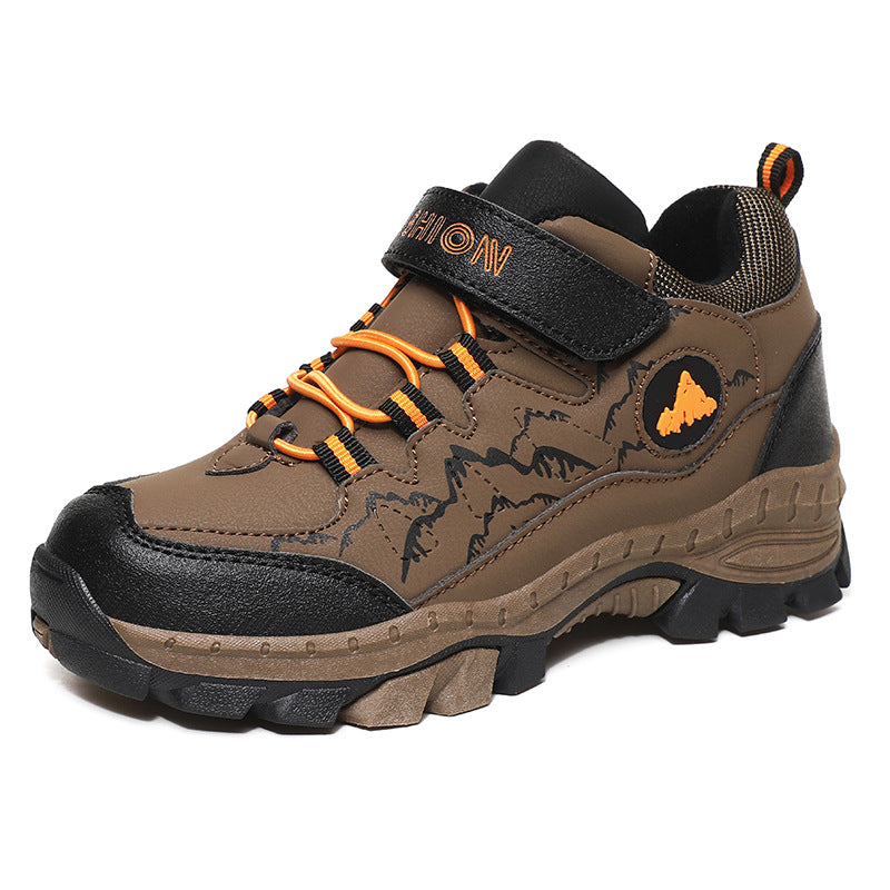 Cross-border plus size winter new round head high-top youth sports leisure fashion cotton snow outdoor hiking shoes