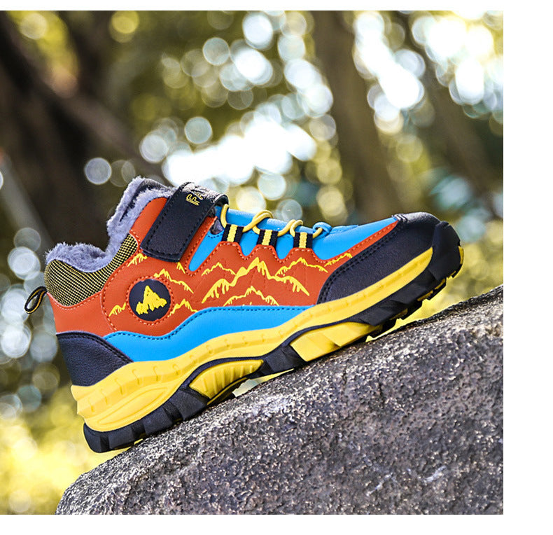Cross-border plus size winter new round head high-top youth sports leisure fashion cotton snow outdoor hiking shoes