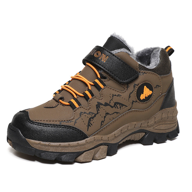 Cross-border plus size winter new round head high-top youth sports leisure fashion cotton snow outdoor hiking shoes