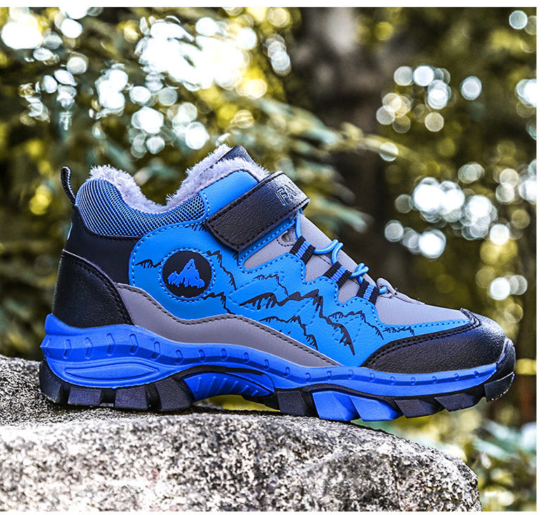 Cross-border plus size winter new round head high-top youth sports leisure fashion cotton snow outdoor hiking shoes