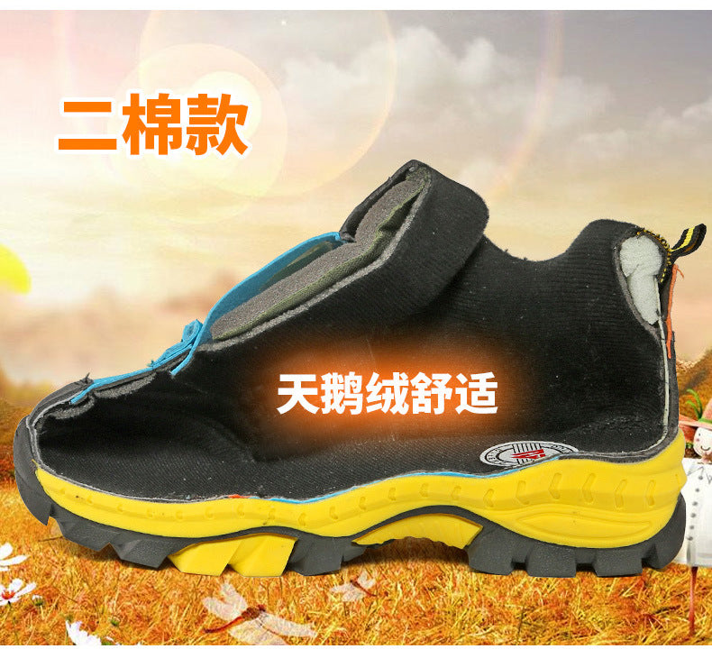 Cross-border plus size winter new round head high-top youth sports leisure fashion cotton snow outdoor hiking shoes