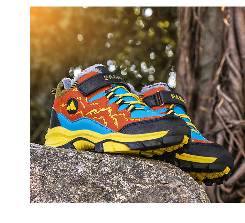 Cross-border plus size winter new round head high-top youth sports leisure fashion cotton snow outdoor hiking shoes
