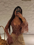 Top Sexy con Estampado de Leopardo para Mujer, Ropa con Diseño Animal Elegante, Moda Otoñal para Damas, Diseño Atrevido y Chic