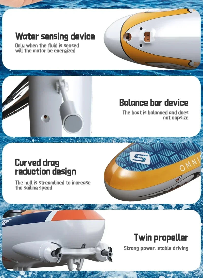 Barcos a control remoto, modelo de barco de vela, juguete de 2,4G, barco con control remoto, Mini juguetes eléctricos, juguetes de piscina de agua al aire libre para niños