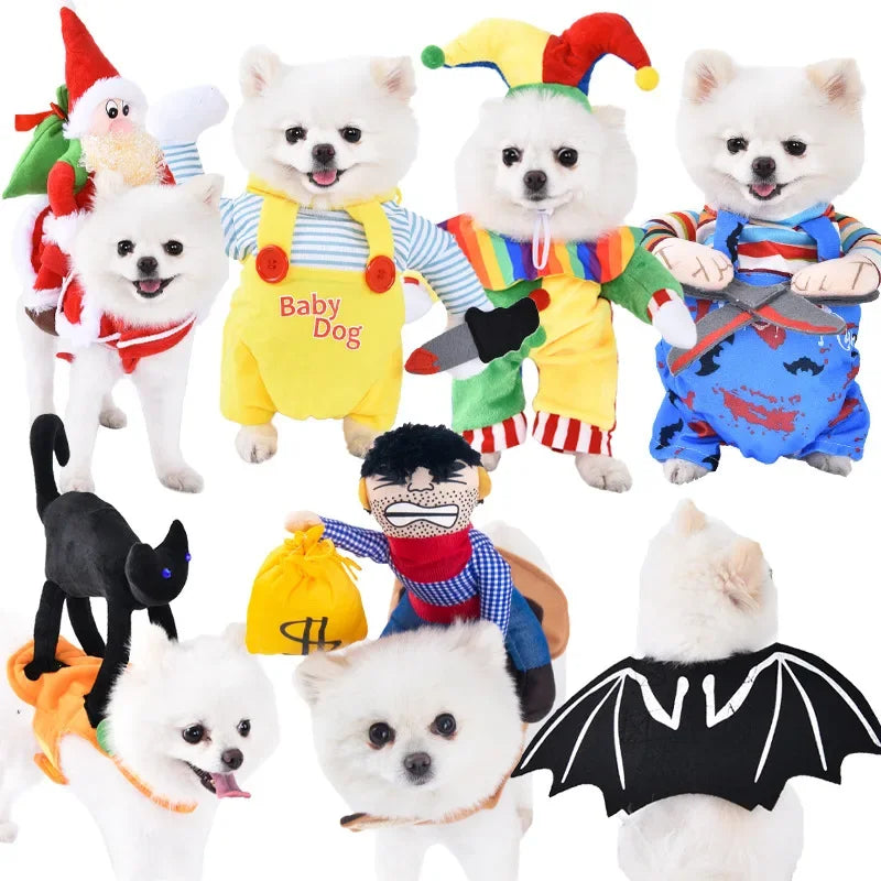 Ropa divertida de Halloween para perros pequeños y medianos, disfraces de fiesta para gatos, Bulldog, Chihuahua francesa, trajes para mascotas