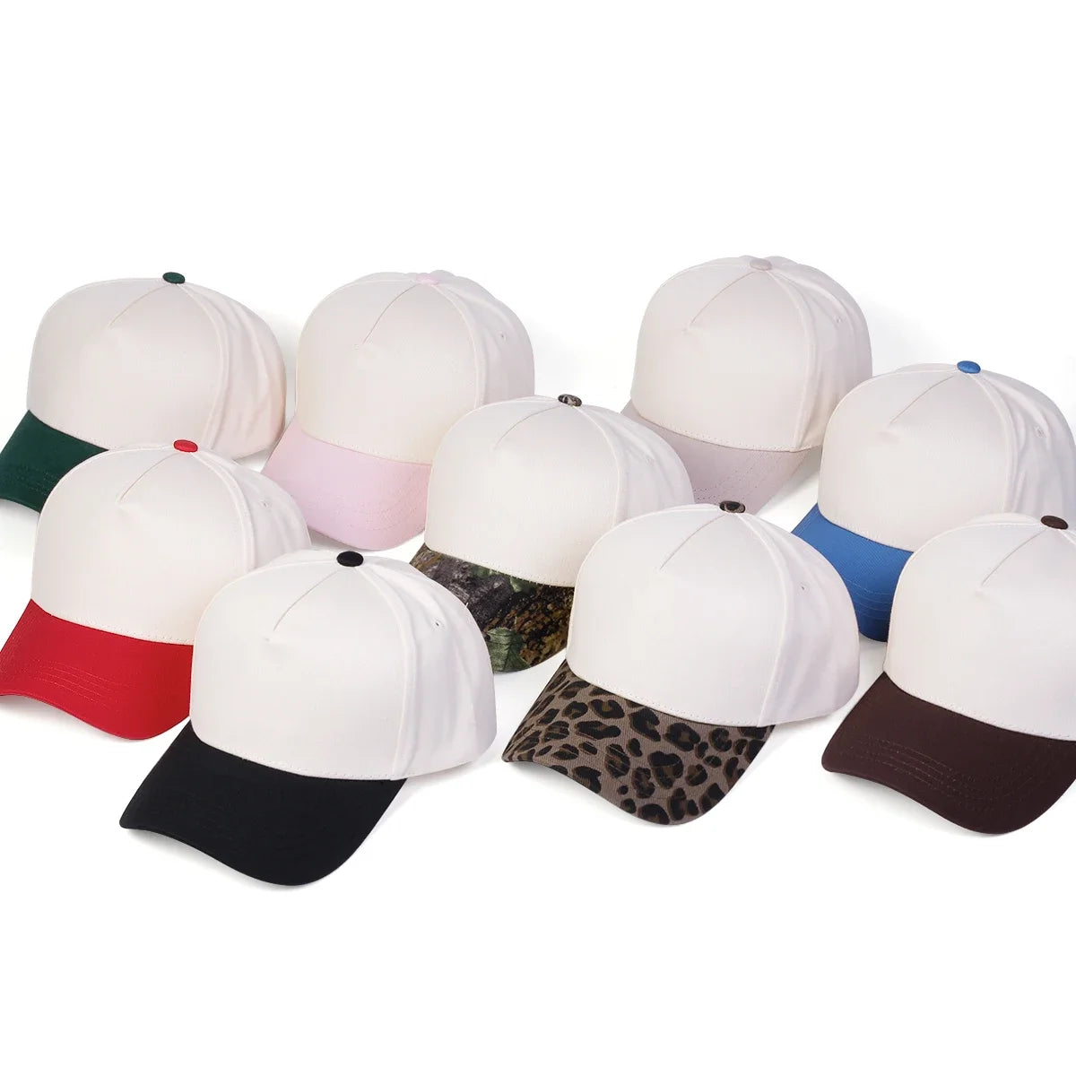 Gorras de Béisbol Unisex con Paneles de Color, Ajustables, Casuales, para Primavera y Otoño, Protección Solar, Gorra Deportiva
