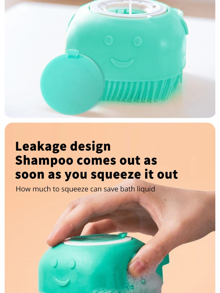 Cepillo de baño para mascotas, masajeador de silicona suave, Gel de ducha, herramientas de limpieza, peine, suministros para perros y gatos