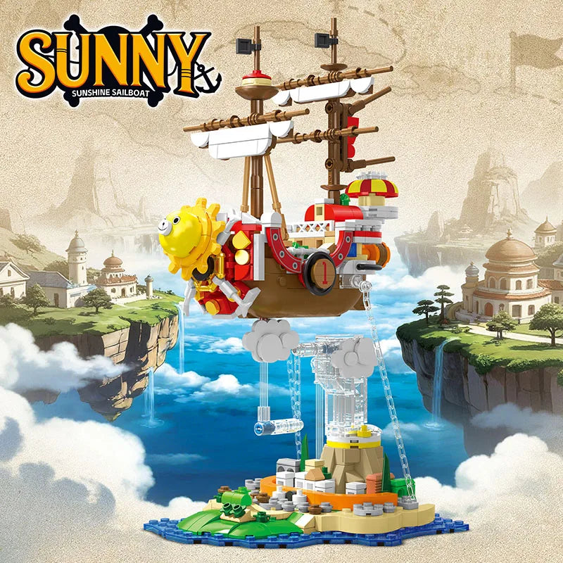 𝙊𝙣𝙚 𝙋𝙞𝙚𝙘𝙚 creativa pieza MOC Anime(𝐺𝑜𝑖𝑛𝑔 𝑀𝑒𝑟𝑟𝑦 538p. 𝑜 𝑇ℎ𝑜𝑢𝑠𝑎𝑛𝑑 𝑆𝑢𝑛𝑛𝑦 599p.) Barco Pirata de Bloques de Construcción, Regalos para niños, adultos o coleccionistas.