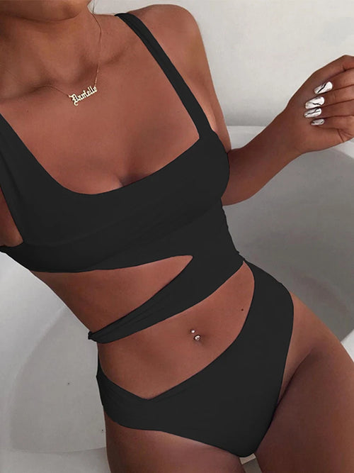 Bañador de una pieza para mujer, traje de baño Sexy con realce, ropa de playa, novedad de 2023