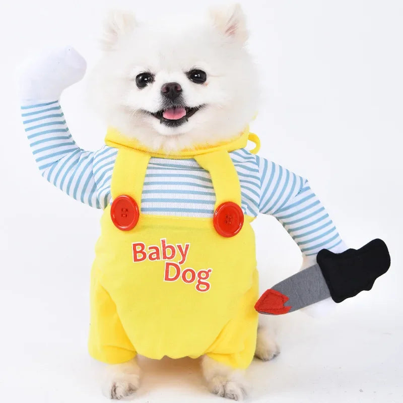 Ropa divertida de Halloween para perros pequeños y medianos, disfraces de fiesta para gatos, Bulldog, Chihuahua francesa, trajes para mascotas