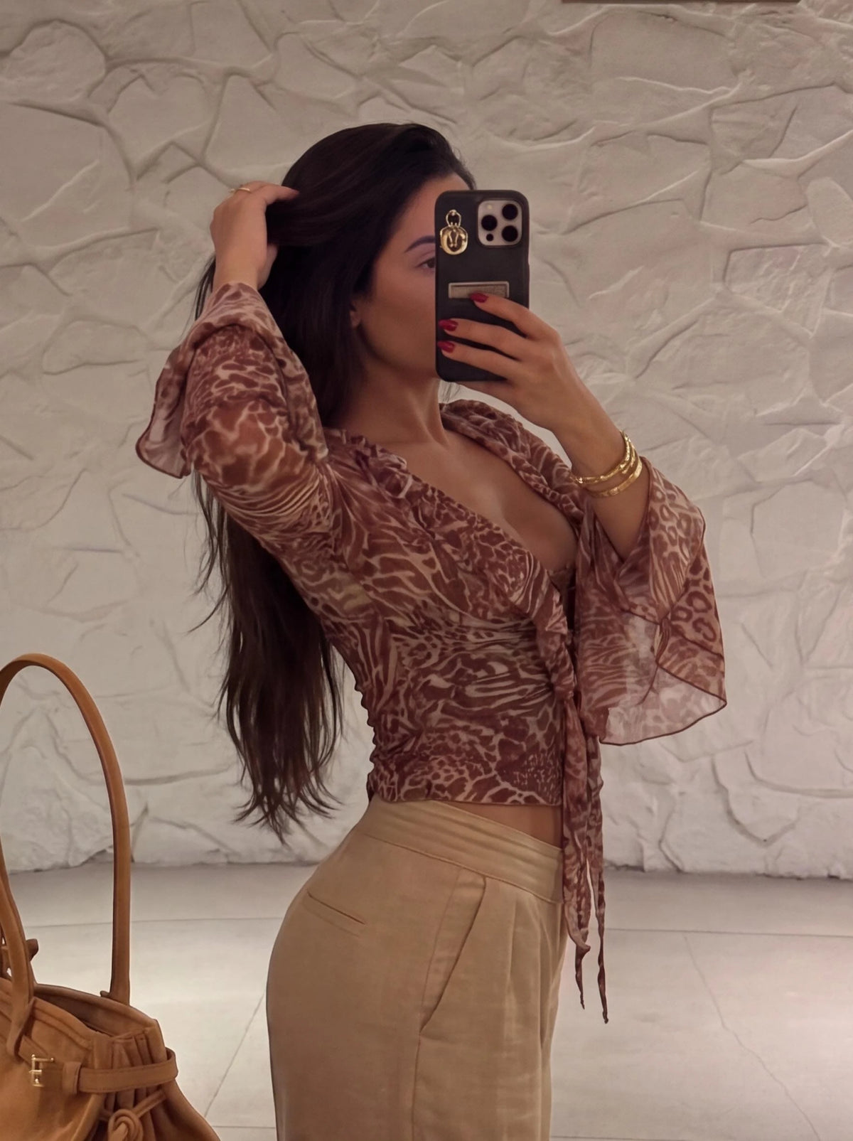 Top Sexy con Estampado de Leopardo para Mujer, Ropa con Diseño Animal Elegante, Moda Otoñal para Damas, Diseño Atrevido y Chic