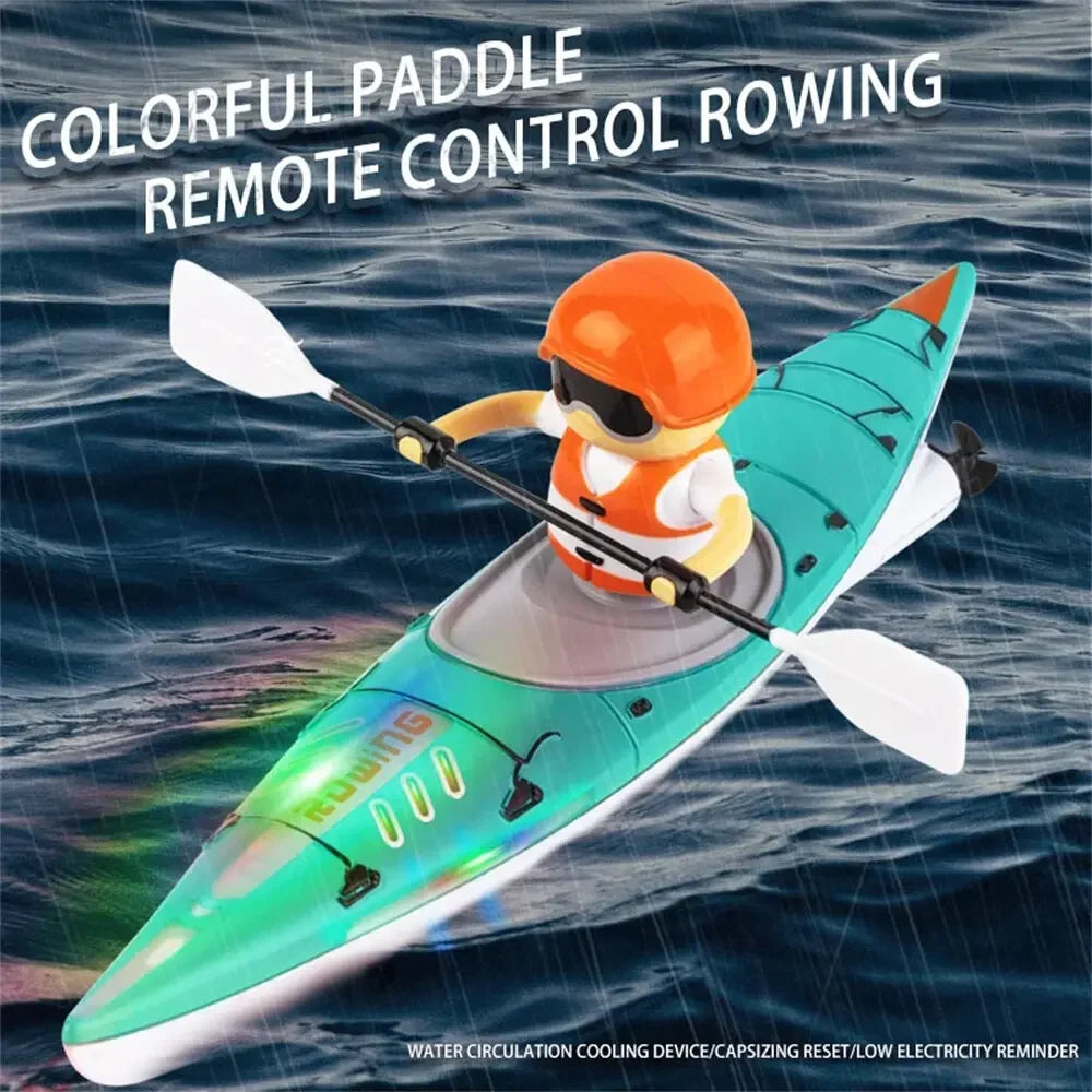 Barco RC de 2,4G, Kayak, barco de carreras, barco de remos con Control remoto, juegos de competición de agua, recipiente equilibrado, juguete al aire libre, regalos para niños