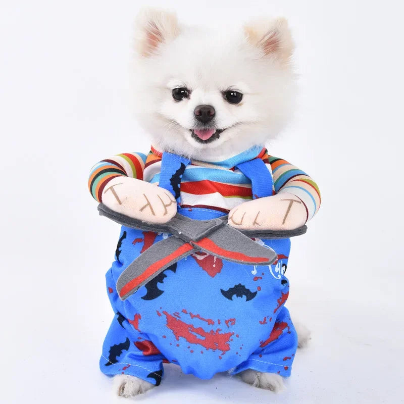Ropa divertida de Halloween para perros pequeños y medianos, disfraces de fiesta para gatos, Bulldog, Chihuahua francesa, trajes para mascotas