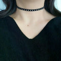 Gargantilla negra con remaches dulces Punk para mujer, Collar de cadena hasta la clavícula, accesorios para regalo