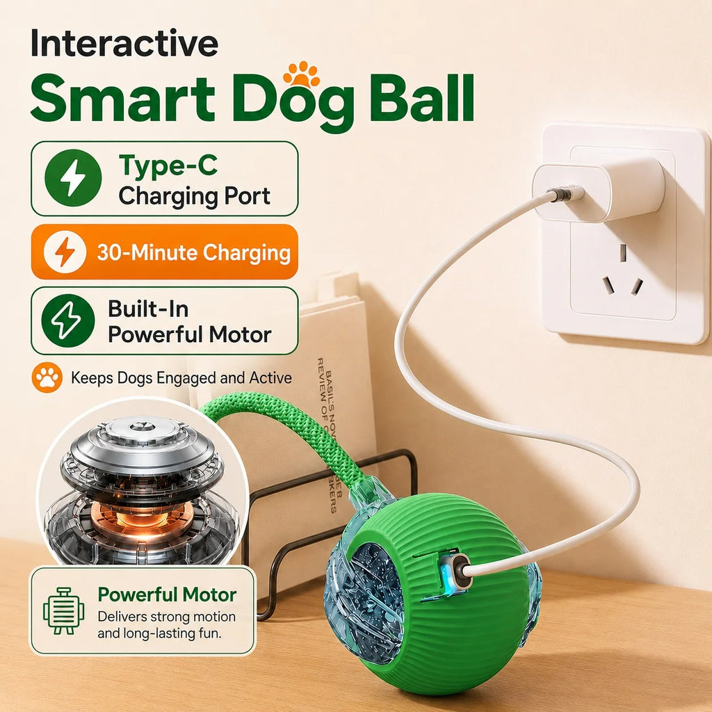 Nuevo juguete interactivo de pelota para perros/gatos, pelota rodante automática recargable, juguete interactivo.