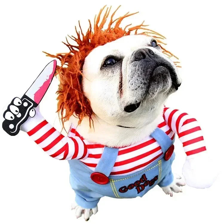 Ropa divertida de Halloween para perros pequeños y medianos, disfraces de fiesta para gatos, Bulldog, Chihuahua francesa, trajes para mascotas