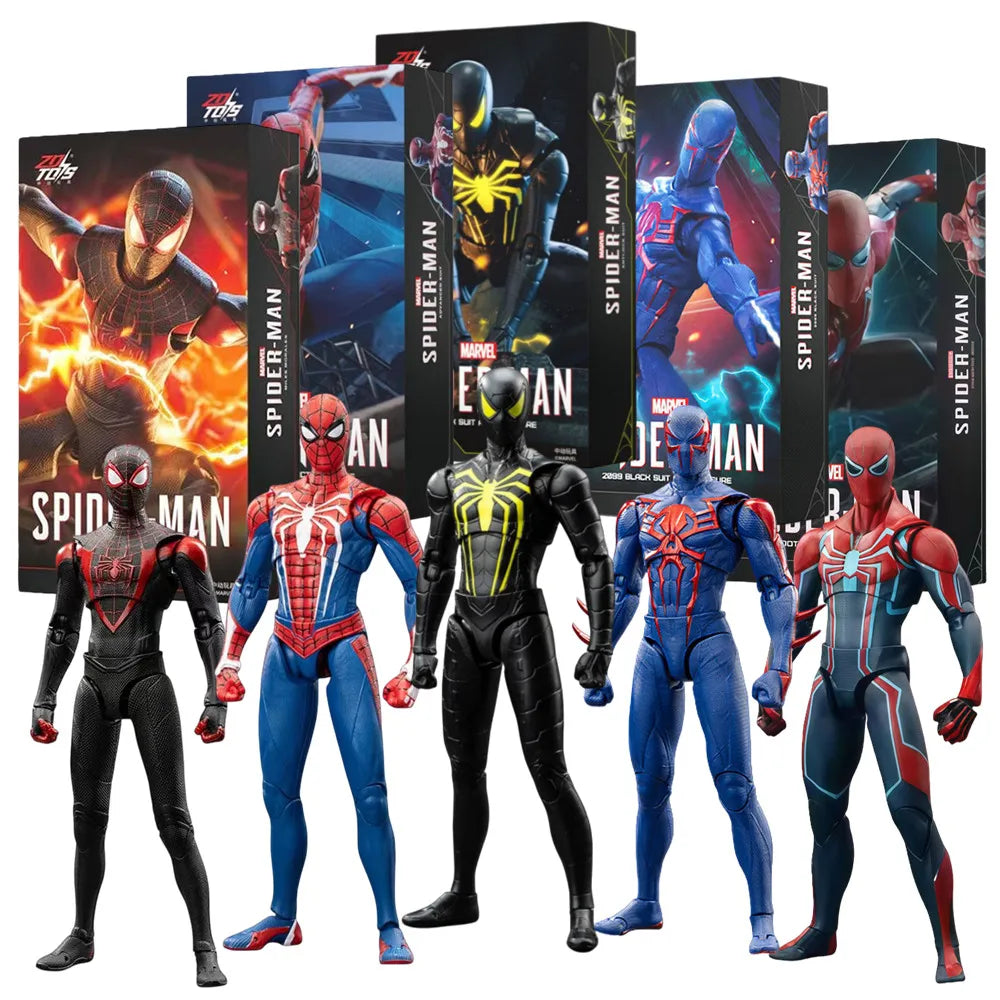 Juego de PS4 de la serie Spider-Man de ZD TOY, traje anti-Ock de Spider-Man, traje Velocity de Spider-Man, traje 2099 de Spider-Man, Miles Morales COLLECTION