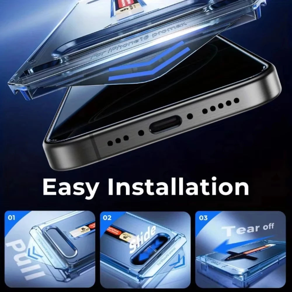Protector de pantalla antiprivacidad para iPhone 18 Pro Max, 17 Pro Max, 18 Pro, 17 Pro Air, instalación con un solo clic, película de vidrio templado, 1-5 unidades