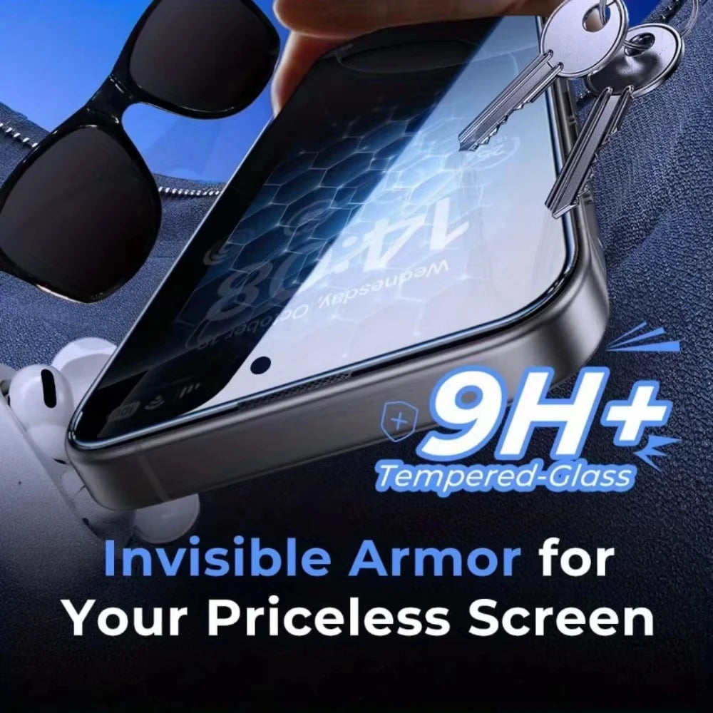 Protector de pantalla antiprivacidad para iPhone 18 Pro Max, 17 Pro Max, 18 Pro, 17 Pro Air, instalación con un solo clic, película de vidrio templado, 1-5 unidades