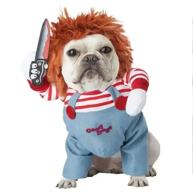 Ropa divertida de Halloween para perros pequeños y medianos, disfraces de fiesta para gatos, Bulldog, Chihuahua francesa, trajes para mascotas