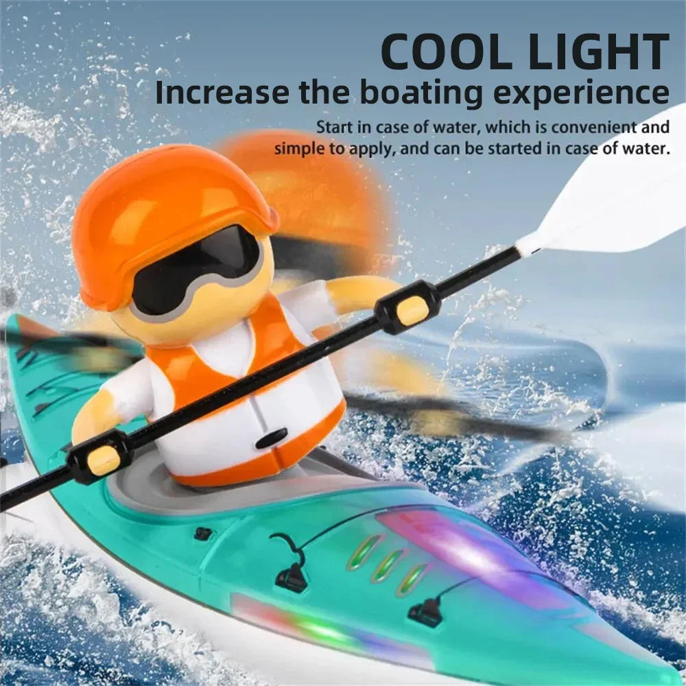 Barco RC de 2,4G, Kayak, barco de carreras, barco de remos con Control remoto, juegos de competición de agua, recipiente equilibrado, juguete al aire libre, regalos para niños