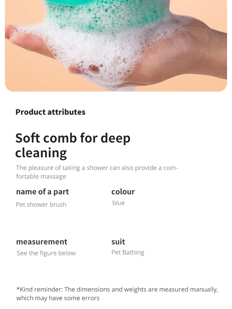 Cepillo de baño para mascotas, masajeador de silicona suave, Gel de ducha, herramientas de limpieza, peine, suministros para perros y gatos