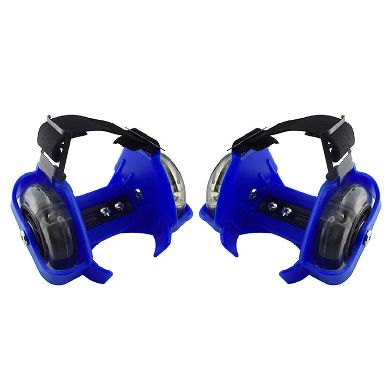 Zapato de patinaje al aire libre ruedas de tacn de dos ruedas patines ajustables PVC 3 colores LED zapatos de ruedas luminosas intermitentes para niñ@s