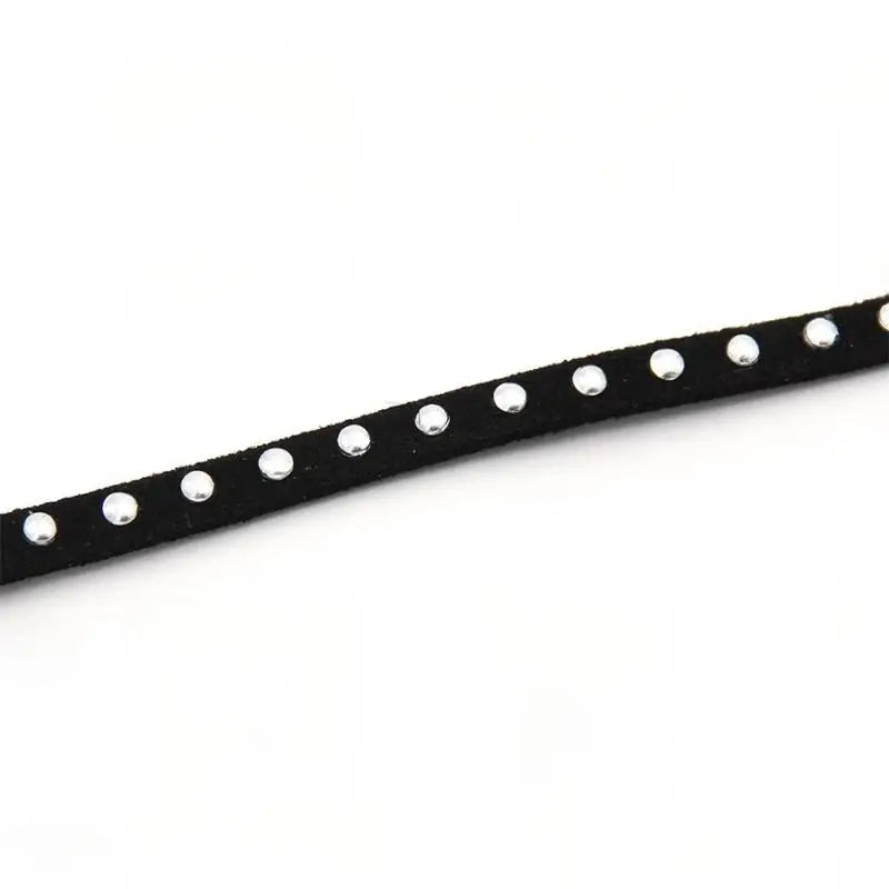 Gargantilla negra con remaches dulces Punk para mujer, Collar de cadena hasta la clavícula, accesorios para regalo
