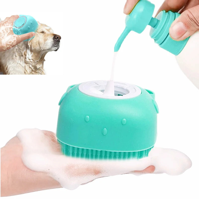 Cepillo de baño para mascotas, masajeador de silicona suave, Gel de ducha, herramientas de limpieza, peine, suministros para perros y gatos