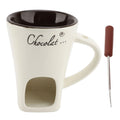 Taza para derretir Chocolate, taza para Fondue, calentador de mantequilla de cerámica, suministros para derretir Chocolate con tenedor para Cocina
