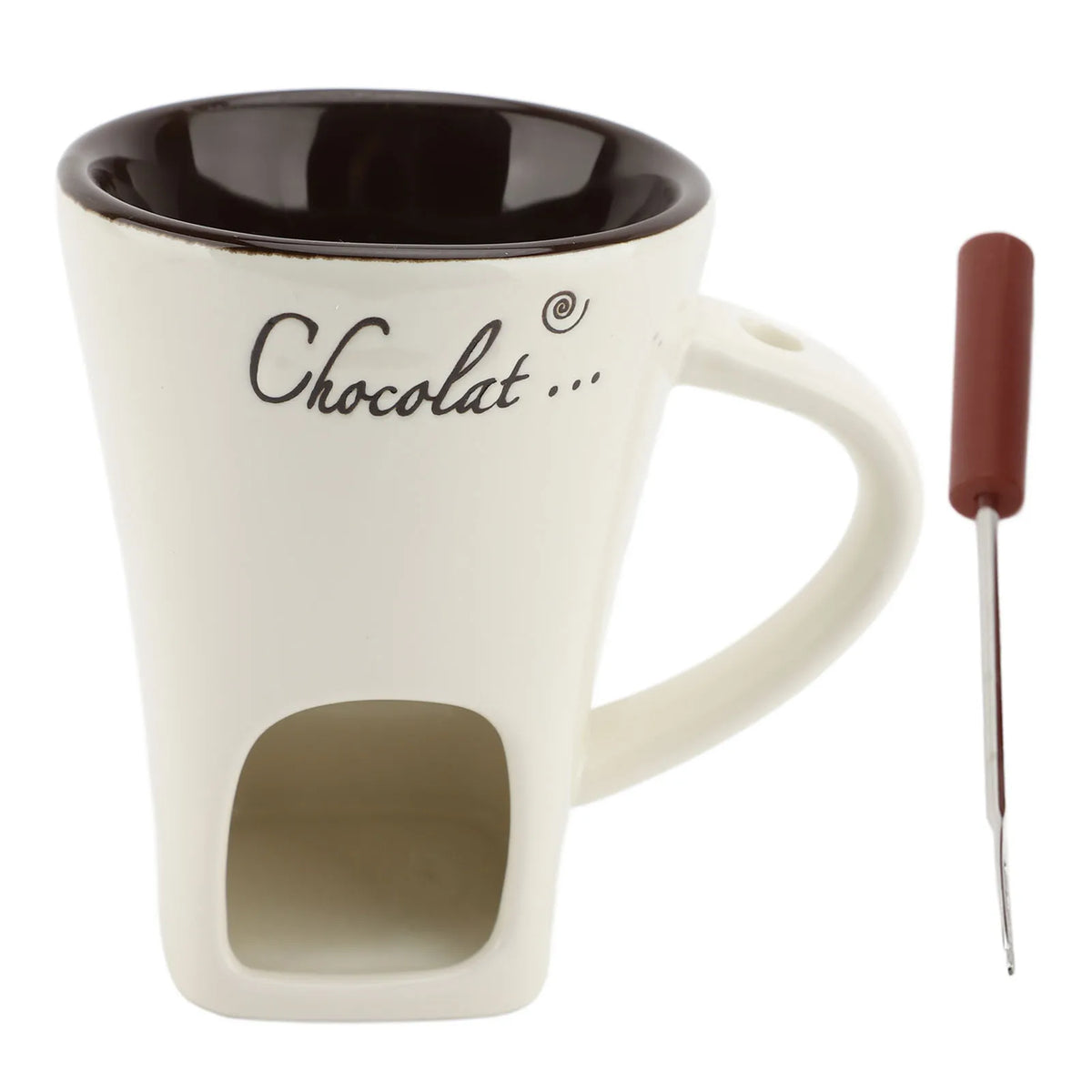 Taza para derretir Chocolate, taza para Fondue, calentador de mantequilla de cerámica, suministros para derretir Chocolate con tenedor para Cocina