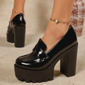 Zapatos De tacón con plataforma para Mujer, Zapatos informales De tacón alto con punta redonda, elegantes, cómodos y antideslizantes para exteriores