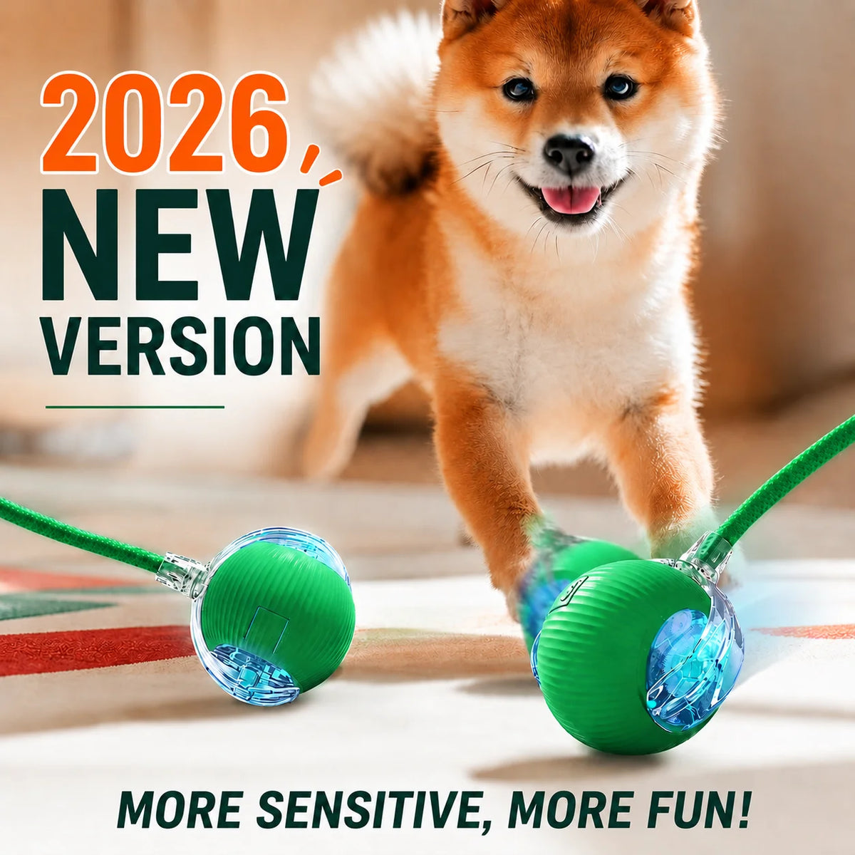 Nuevo juguete interactivo de pelota para perros/gatos, pelota rodante automática recargable, juguete interactivo.