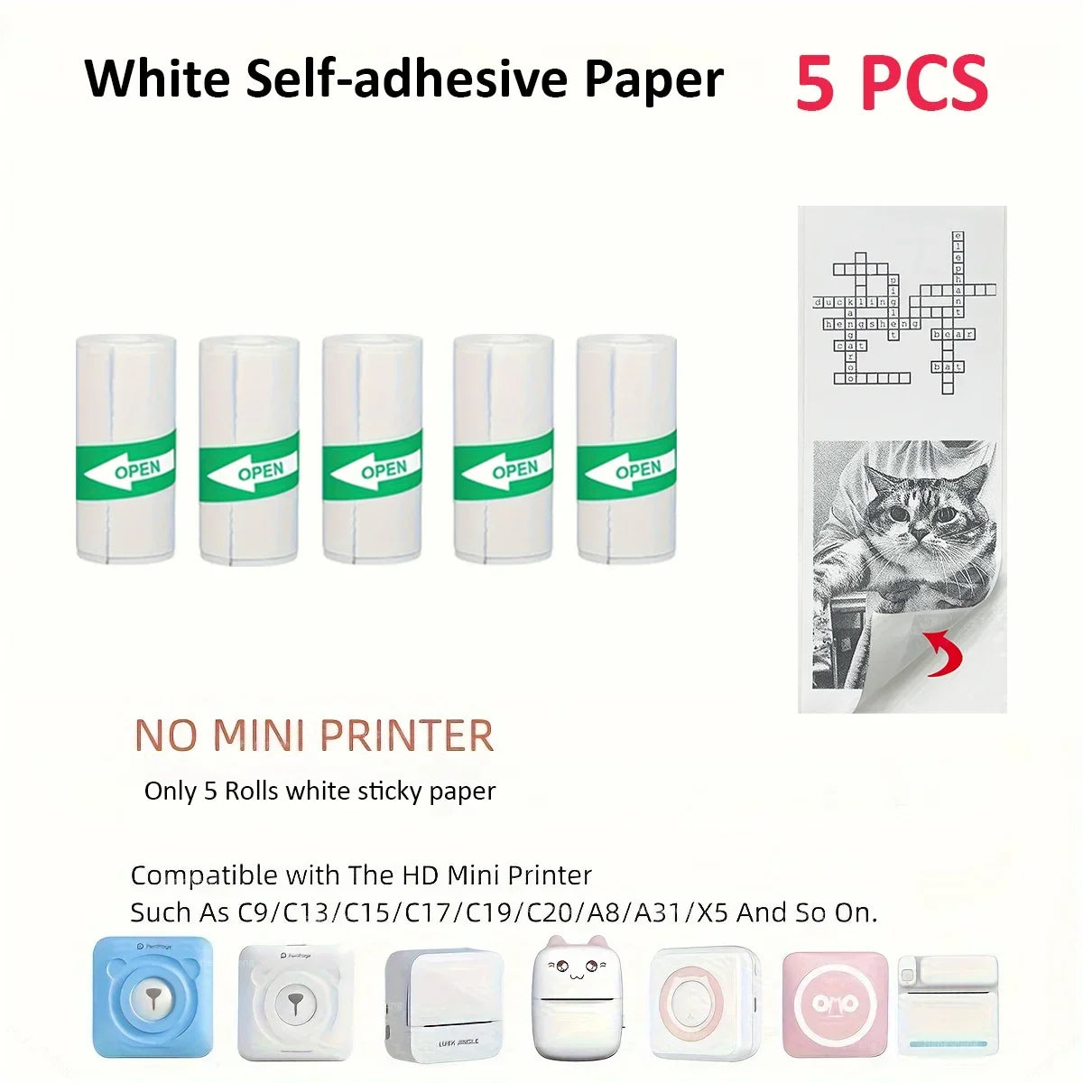 Mini Impresora para iPhone y Android, Impresora de Etiquetas Inalámbrica, Mini Impresora Térmica Portátil BT para Imprimir etiquetas/pegatinas -> Mini Printer for iPhone and Android, Wireless Label Printer, BT Portable Thermal Printer for Printing Labels/